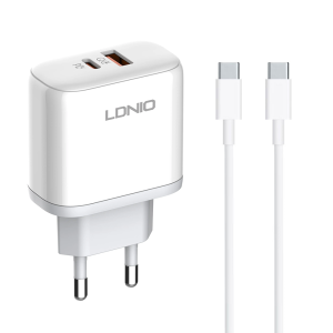 Мрежово зарядно устройство LDNIO A2526C, 45W, 1 x Type-C F, ..