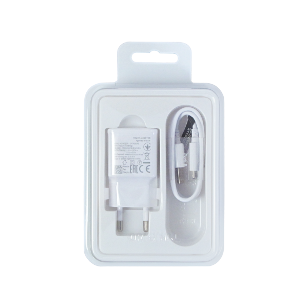 Мрежово зарядно устройство, No brand, 5V/1A, 220V,1 x USB, С Micro USB кабел, Бял - 14860