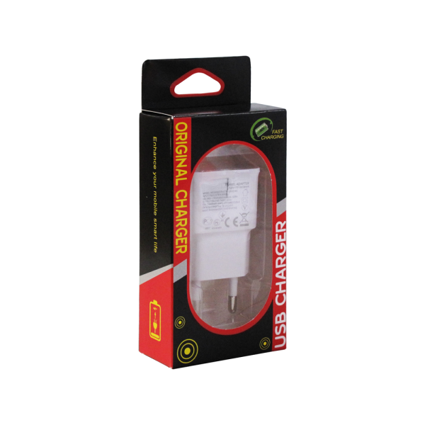 Мрежово зарядно устройство, No brand, 5V/2A, 220V,1 x USB, С Micro USB кабел, Бял - 14859