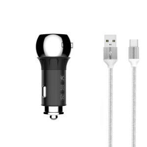 Зарядно устройство за кола LDNIO C1, 1xUSB QC3.0, 1xType-C P..