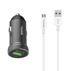 Зарядно устройство за кола Yookie PC2, Quick Charge 3.0, 1xU..