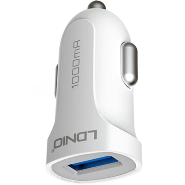 Зарядно устройство за кола, LDNIO DL-C17, 5V/1A, Универсално, 1 x USB, С Micro USB кабел, Бял - 14377