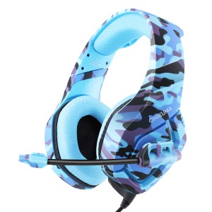 Слушалки Onikuma K1-B, За компютър, Микрофон, 3.5mm, Син - 2..