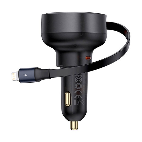 Зарядно устройство за кола Baseus Enjoyment Pro, 55W, С Lightning кабел, Черен - 40495