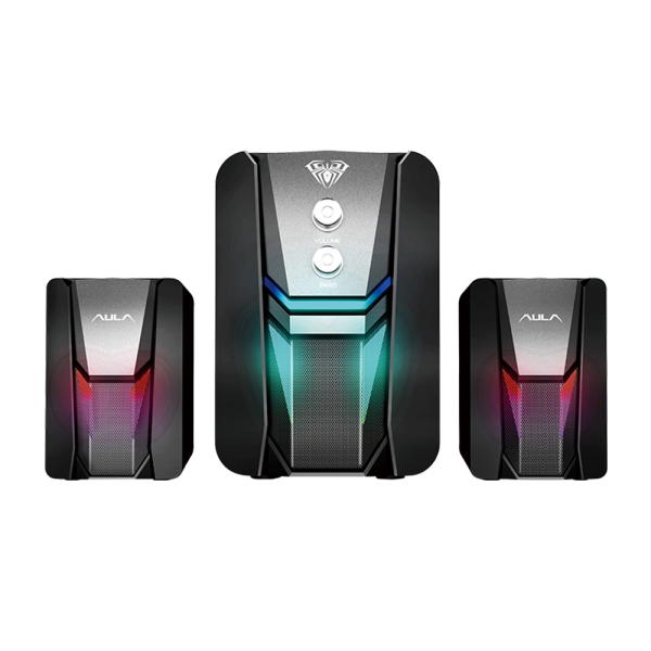 Тонколони Aula N-189, 2x3W, USB, RGB, Черен - 22182