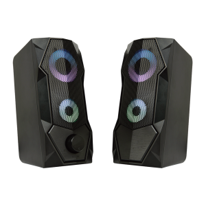 Тонколони Aula N-301, 2x3W, USB, RGB, Черен - 22185