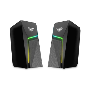 Тонколони Aula N-521, 2x3W, USB, RGB, Черен - 22181