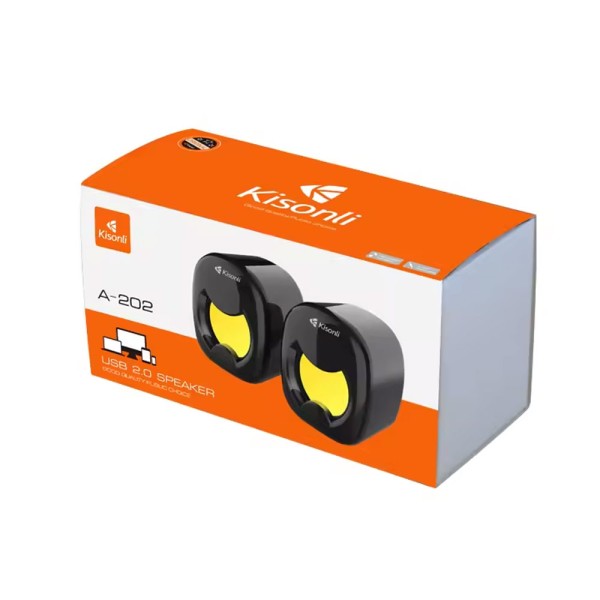 Тонколони Kisonli A-202, AUX, 2x3W, Черен - 22254