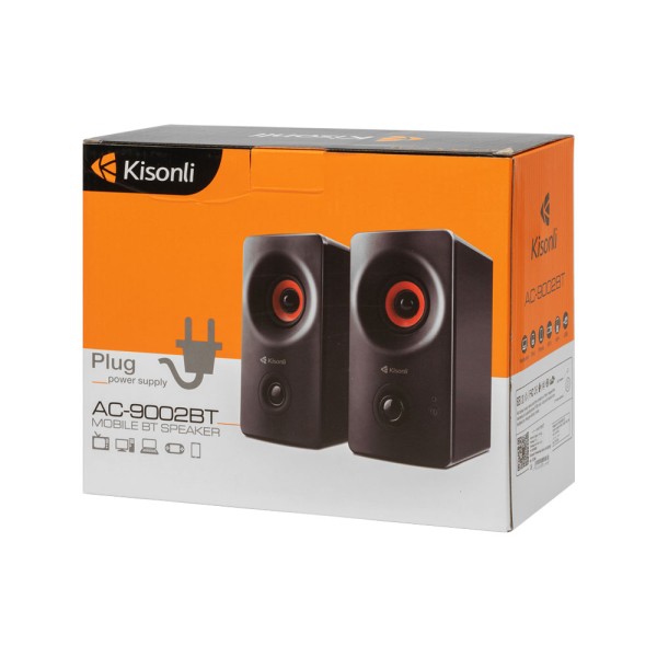 Тонколони Kisonli AC-9002BT, Bluetooth, 2x5W, 220V, Черен - 22146