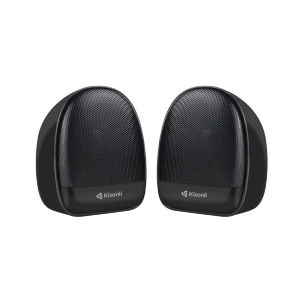 Тонколони Kisonli KS-08, 2x3W, USB, Черен - 22158