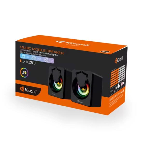 Тонколони Kisonli L-1030, AUX, 2x2.5W, Бял - 22243