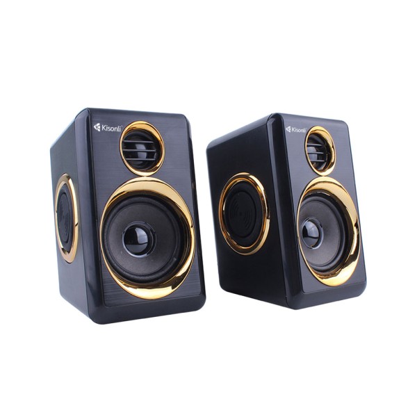 Тонколони Kisonli T-005, 2x3W, USB, Черен - 22157
