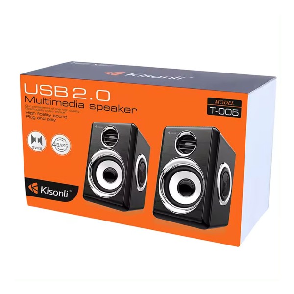 Тонколони Kisonli T-005, AUX, 2x3W, Черен - 22250