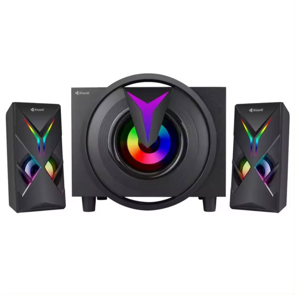 Тонколони Kisonli TM-1000U, Bluetooth, USB, AUX, SD, FM, 8W+2x4W, Черен - 22220