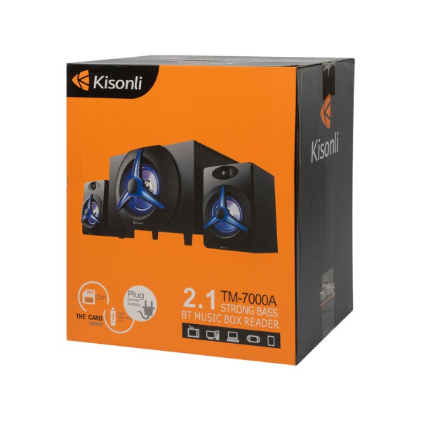 Тонколони Kisonli TM-7000A, Bluetooth, 15W+2x5W, 220V, Черен - 22148