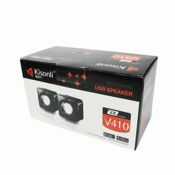 Тонколони Kisonli V410, 3W*2, USB, Черни - 22044