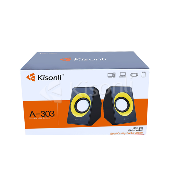 Тонколони, Kisonli, A-303, 2x3W, USB, Различни цветове - 22086
