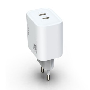 Мрежово зарядно устройство DeTech DE-PD, 45W, GaN, 2 x Type-..
