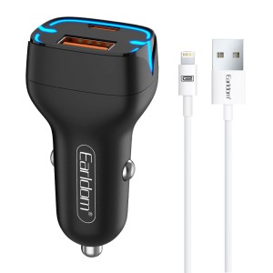 Зарядно устройство за кола Earldom ES-CC2, 1xUSB QC3.0, 1xTy..
