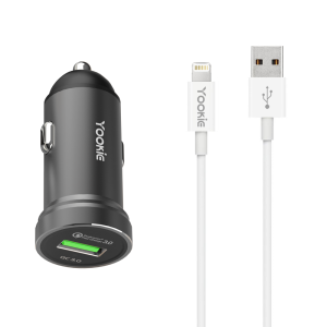 Зарядно устройство за кола Yookie PC2, Quick Charge 3.0, 1xU..