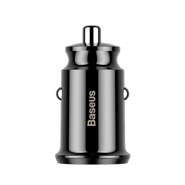 Зарядно устройство за кола Baseus Grain, 3.1A, 2 x USB, Черен - 40511