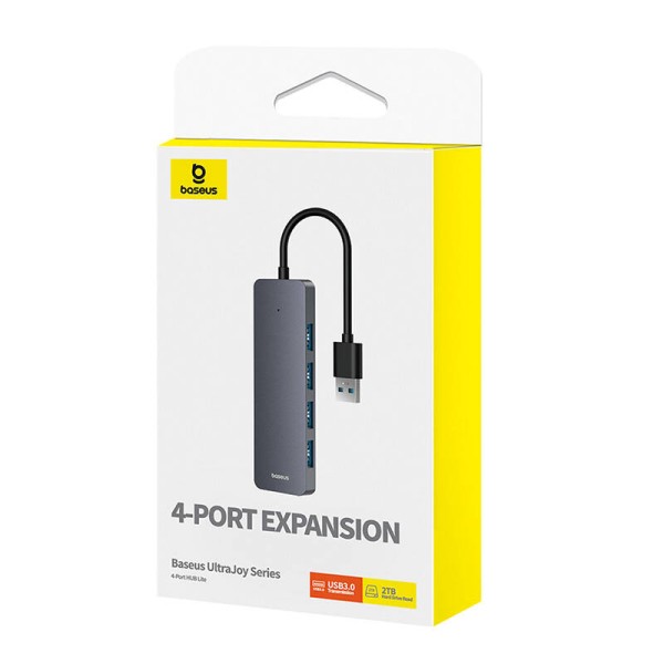 USB хъб Baseus UltraJoy, 4 Порта, USB към 4xUSB 3.0, 0.15m, Сив - 12072
