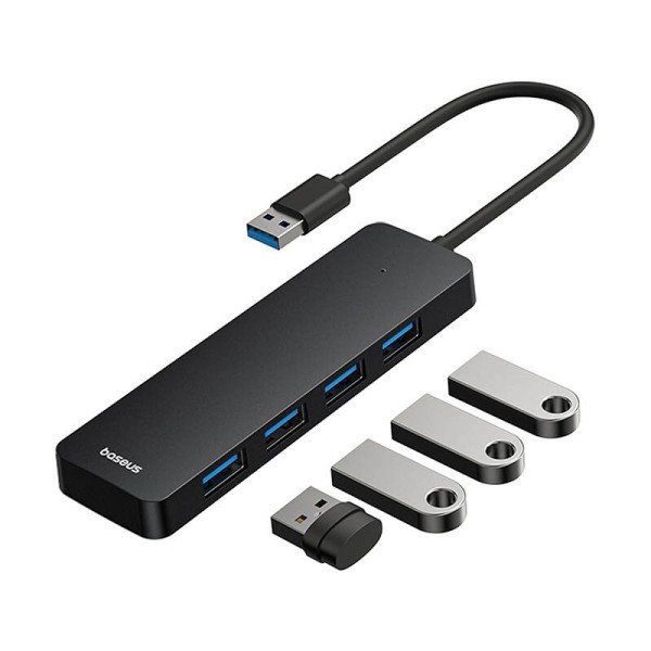 USB хъб Baseus UltraJoy, 4 Порта, USB към 4xUSB 3.0, 0.15m, Черен - 12073