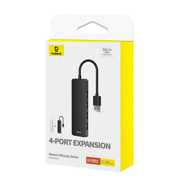 USB хъб Baseus UltraJoy, 4 Порта, USB към 4xUSB 3.0, 1.0m, Черен - 12075