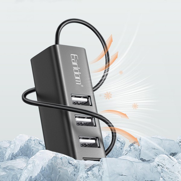 USB хъб Earldom ET-HUB14, USB 2.0, 4 Порта, Черен - 12067