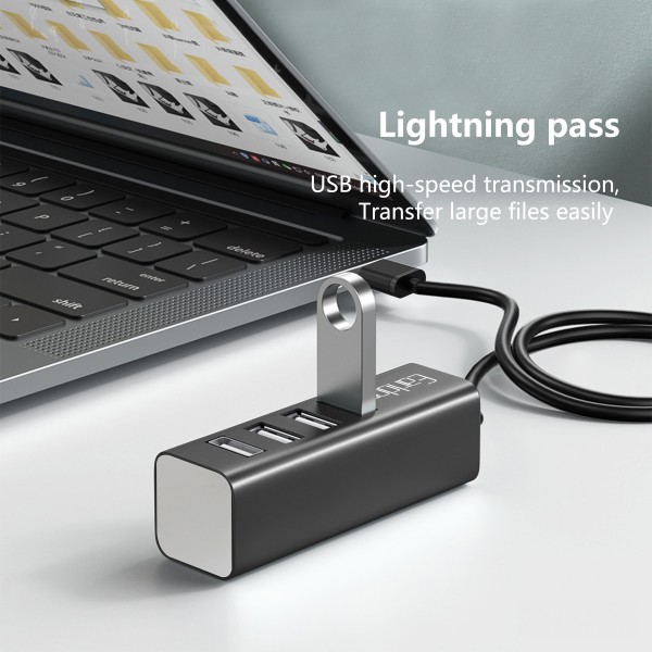 USB хъб Earldom ET-HUB14, USB 2.0, 4 Порта, Черен - 12067