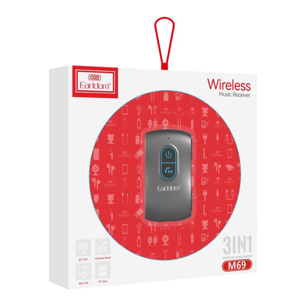 Bluetooth аудио приемник Earldom ET-M69, 3.5mm, Micro SD