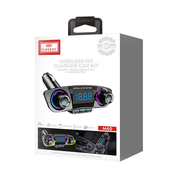 FM Трансмитер Earldom ET-M60, Bluetooth, USB, 5V/2.0A