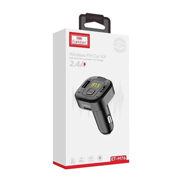 FM Трансмитер Earldom ET-M76, Bluetooth, USB, Micro SD, 2.4A