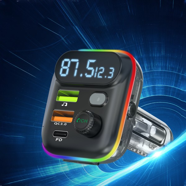 FM Трансмитер Earldom ET-M80, Bluetooth, Micro SD, USB, Type-C, PD, QC, Черен - 17774