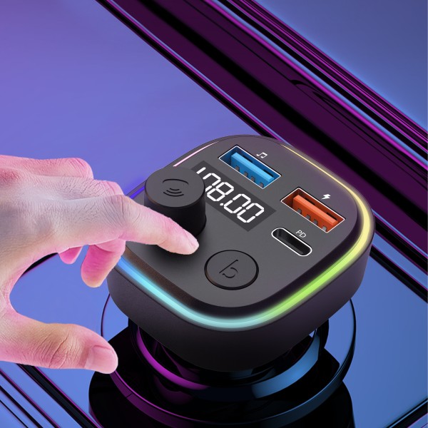 FM Трансмитер Earldom ET-M84, Bluetooth, USB, Type-C, PD, 3.1A, Черен - 17773