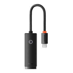 Мрежов адаптер Baseus Lite, Type-C към RJ45, 1000Mbps, Черен..