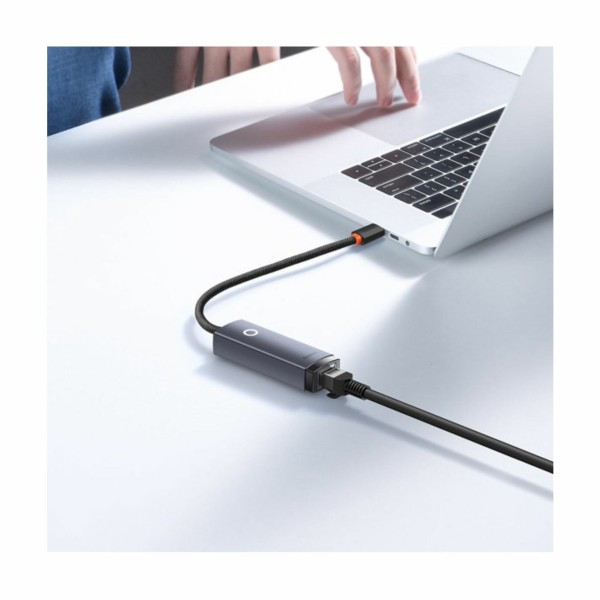 Мрежов адаптер Baseus Lite, Type-C към RJ45, 100Mbps, Сив - 40391