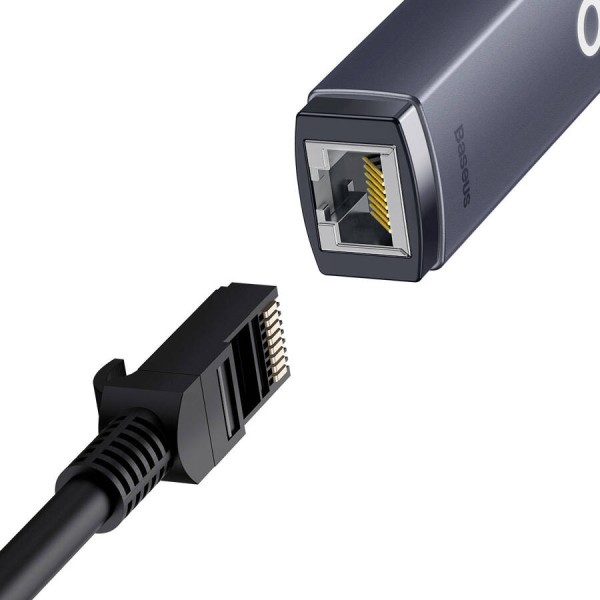 Мрежов адаптер Baseus Lite, USB към RJ45, 100Mbps, Сив - 40390
