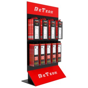 Настолен стелаж DeTech DE-S02, 400x185x700, Черен/Червен - 1..