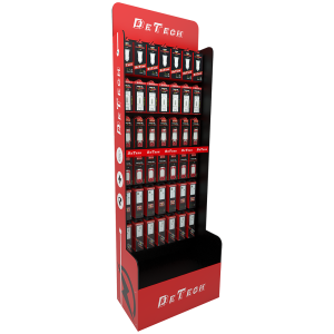 Подов стелаж DeTech DE-S01, 600x300x1800, Черен/Червен - 141..