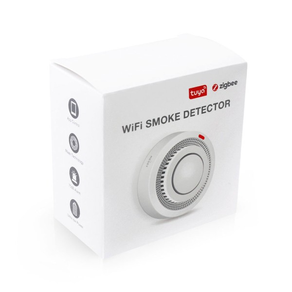Смарт сензор No brand PST-YG400A, За дим, Wi-Fi, Tuya Smart, Бял - 91009