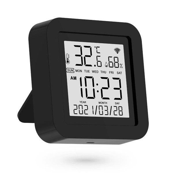 Смарт дистанционно No brand PST-S09, IR, Сензор за температура и влажност, Wi-Fi, Tuya Smart, Черен - 91020