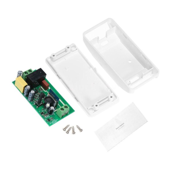 Смарт превключвател No brand PST-WF-S1, 1 канал, 220V, 10A, Wi-Fi, Tuya Smart, Бял - 91019