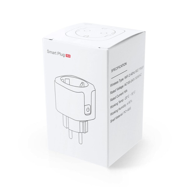 Смарт контакт No brand PST-ZEU-003, Мониторинг, 220V, 16A, Wi-Fi, Tuya Smart, Бял - 91017