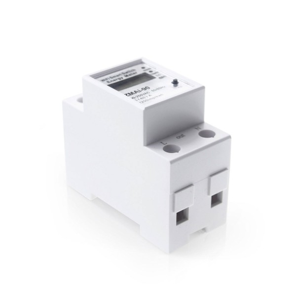 Смарт електромер No brand PST-ZMAi-90, За 35mm DIN, 220V, 60A, Wi-Fi, Tuya Smart, Бял - 91023