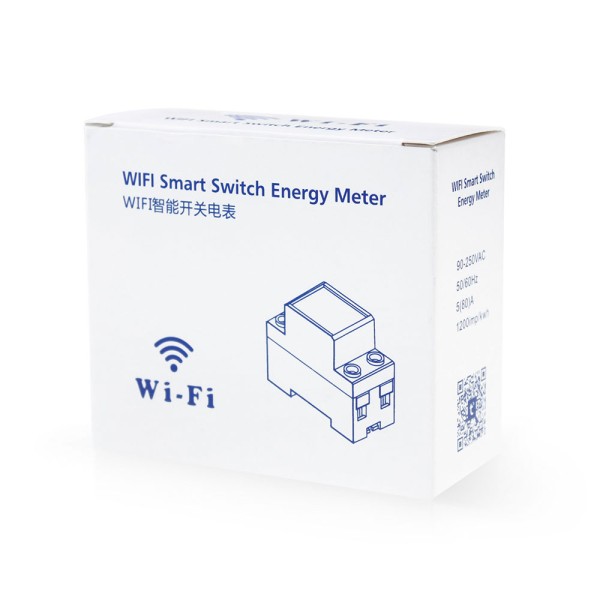 Смарт електромер No brand PST-ZMAi-90, За 35mm DIN, 220V, 60A, Wi-Fi, Tuya Smart, Бял - 91023