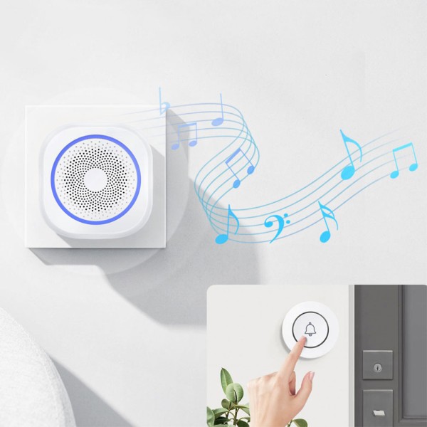 Смарт алармена система No brand PST-H3, 5в1, Wi-Fi, Tuya Smart, Бял - 91011