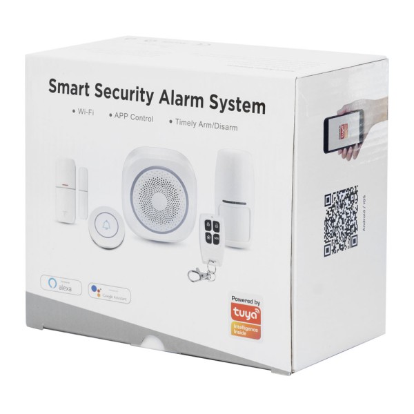 Смарт алармена система No brand PST-H3, 5в1, Wi-Fi, Tuya Smart, Бял - 91011