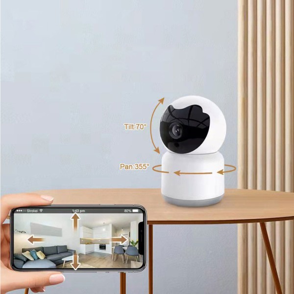 Смарт охранителна камера No brand PST-C10A-1MP, 1.0Mp, Вътрешен монтаж, Wi-Fi, Tuya Smart, Бял - 91025