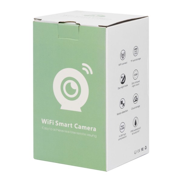 Смарт охранителна камера No brand PST-C10A-1MP, 1.0Mp, Вътрешен монтаж, Wi-Fi, Tuya Smart, Бял - 91025